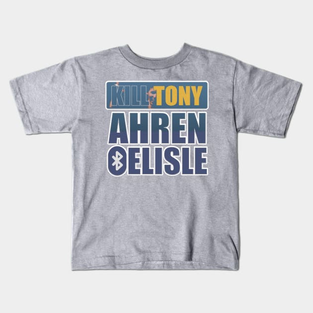 Ahren Belisle Kill Tony Inspired Design with Bluetooth Button Kids T-Shirt by Ina